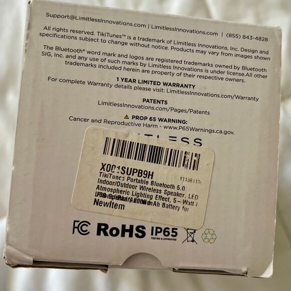 TikiTunes Bluetooth 5.0 Indoor/Outdoor Wireless Speaker LED Flickering Flame - Picture 9 of 10